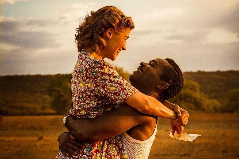 Rosamund Pike and David Oyelowo star in A United Kingdom, about a black man and white woman who fall in love in England in the 1940s.