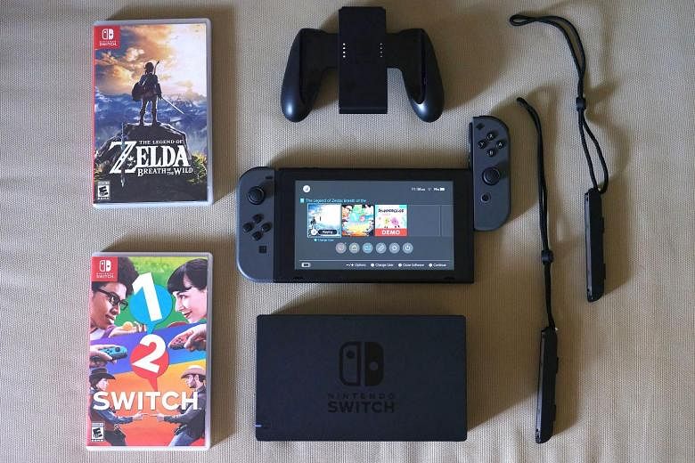 The Nintendo Switch package comprises a main console with a 6.2-inch touchscreen display, a dock with USB and HDMI ports and a pair of controllers with accessories. In Singapore, it is sold as a bundle at $699 with two games - The Legend Of Zelda: Br
