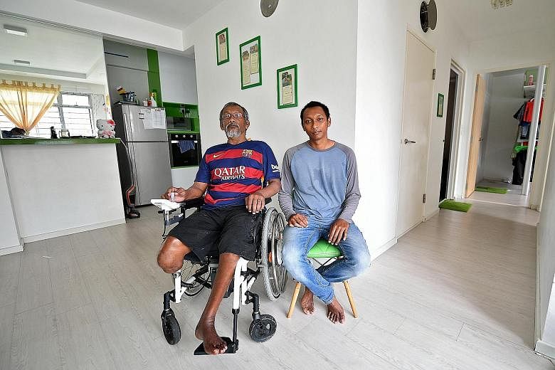 Mr Aziz, previously an active man who worked two jobs, lives with his son, Mr Faizal, whose motorcycle he took despite not having a licence. The accident left Mr Aziz paralysed and with only one leg. Mr Faizal now cares for his father and takes him o