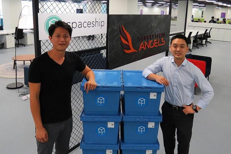 Spaceship founder and CEO Yeo Zhi Wei (left) with Mr James Ong, who is on the SCAngels investment committee. SCAngels, or Supply Chain Angels, is the venture arm of logistics company YCH Group.