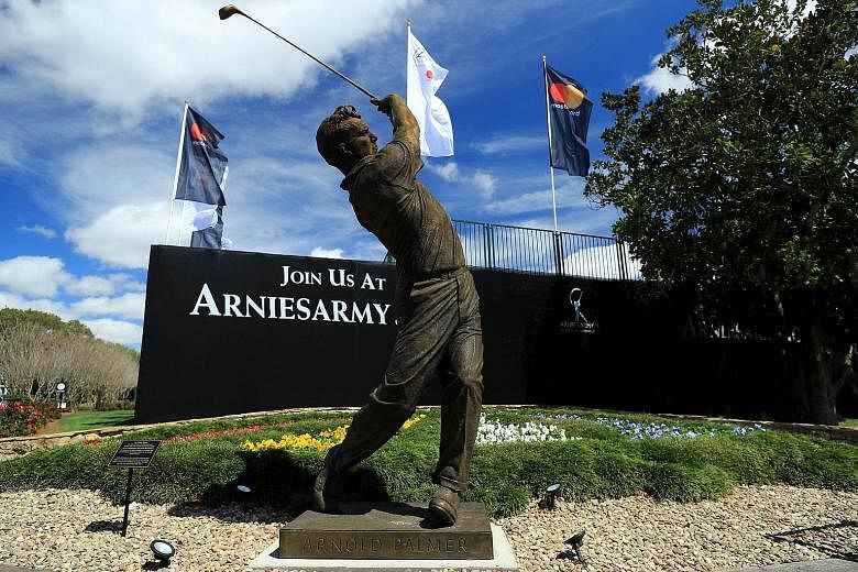 A 4m statue of the late golf legend Arnold Palmer is situated by the first tee at Bay Hill Club & Lodge. It was unveiled last weekend, ahead of this week's Arnold Palmer Invitational.