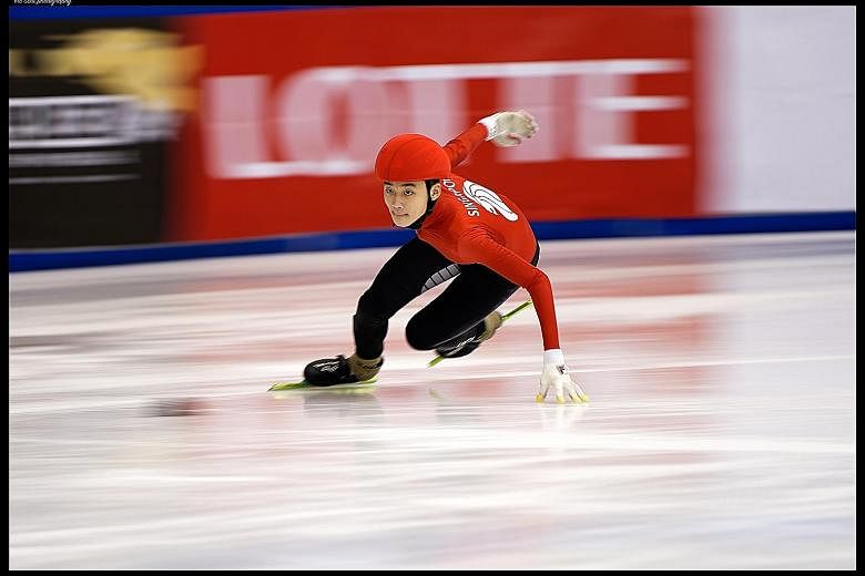 Short track speed skater Trevor Tan, 14, (left) and figure skater Pagiel Sng, 12, are the first winter sports athletes to enrol in the Sports School. Trevor took the gold in the 1,500m Junior C boys category in the MapleZ South-east Asian Short Track