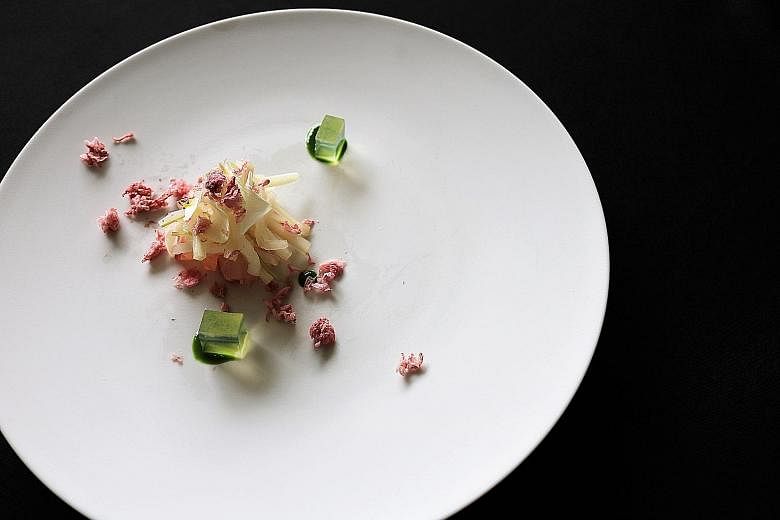 Lewin Terrace's sakuradai dish features sea bream harvested only during the cherry blossom season.