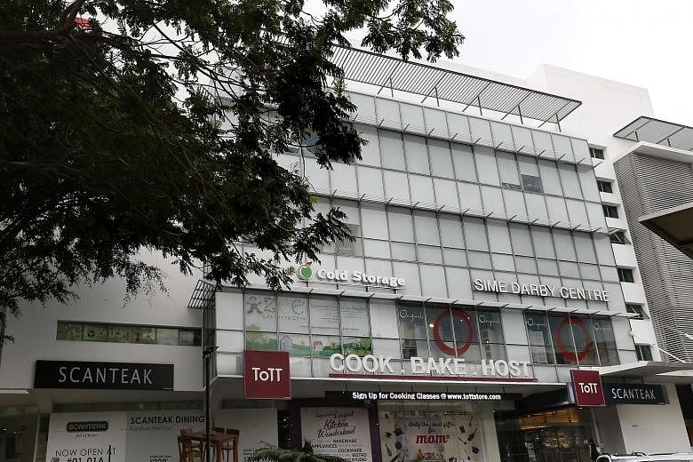 Sime Darby Centre's tenants include ToTT, Scanteak, Cold Storage and ChildFirst pre-school. Blackstone owns 70 per cent and Sime owns the rest.