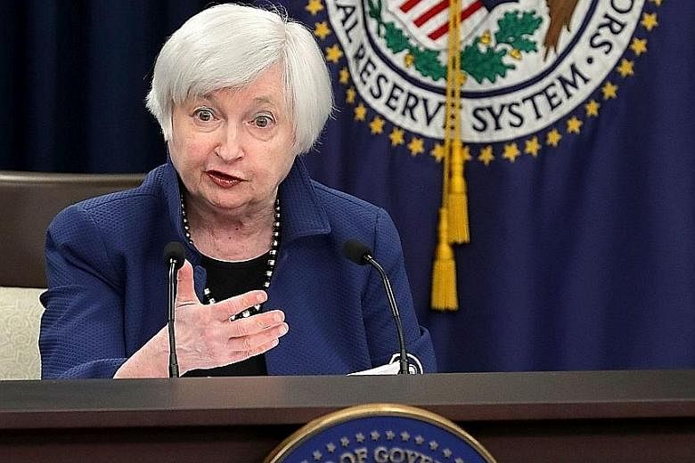 US Federal Reserve chairman Janet Yellen speaking to the media in Washington on Wednesday after the Fed raised interest rates by one quarter of a percentage point, the second hike in three months.