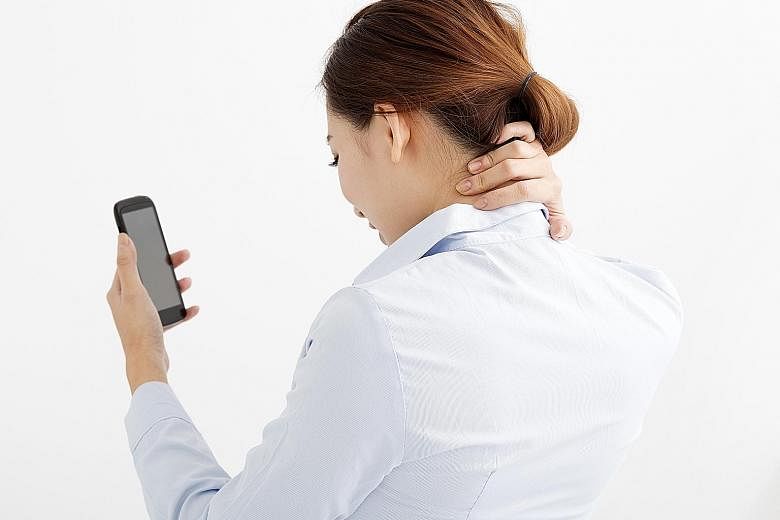 A 30-degree downward tilt while reading a hand-held device can exert 18kg of stress on the spine.