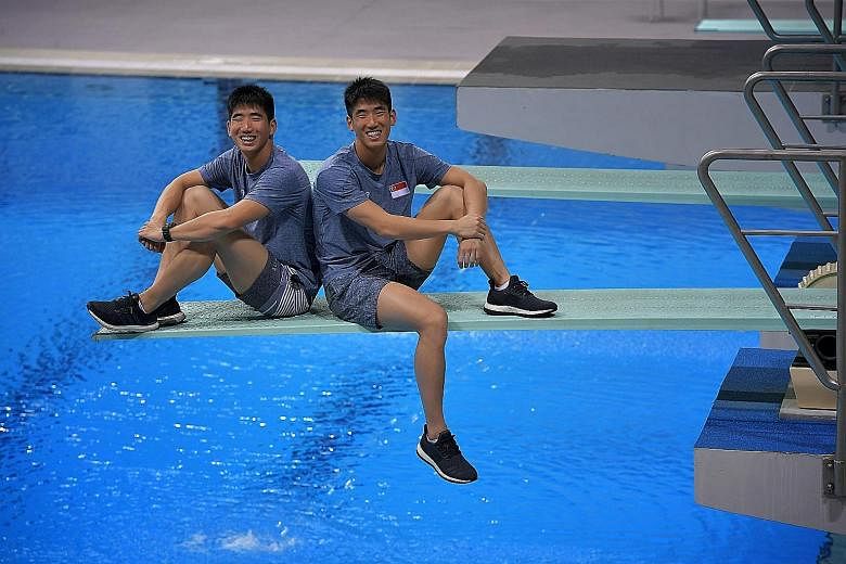 Timothy (left) and Mark Lee are two of the eight national divers who have met the qualifying scores for the Aug 19-31 SEA Games in Malaysia.