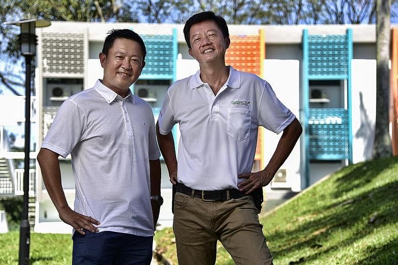 Garden City Management CEO Kelvin Low (left) hired 57-year-old Mr Kenneth Lee, who has a degree in business administration and is also a qualified fire safety manager, as he had the relevant skills.