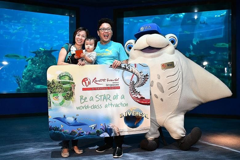 The S.E.A. Aquarium opened in 2012 and welcomed its 10 millionth visitor yesterday. From now till April 9, children aged between four and 12 visiting the aquarium on a one-day ticket will enjoy a free upgrade to a child annual pass. Mr Samuel Ang, hi