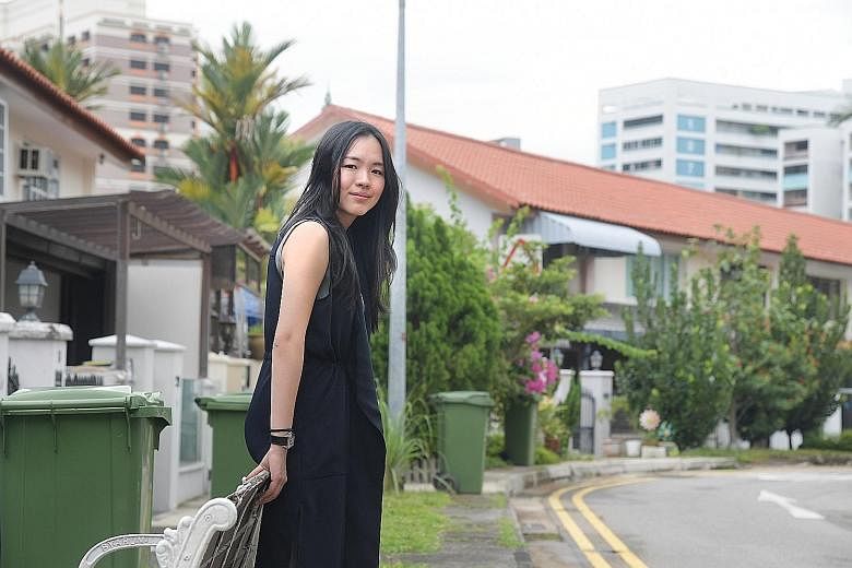 Ms Siah in the Whampoa neighbourhood where she and her husband bought a three-room HDB terraced flat at a premium last year, even though it had only 55 years of its 99-year lease remaining.