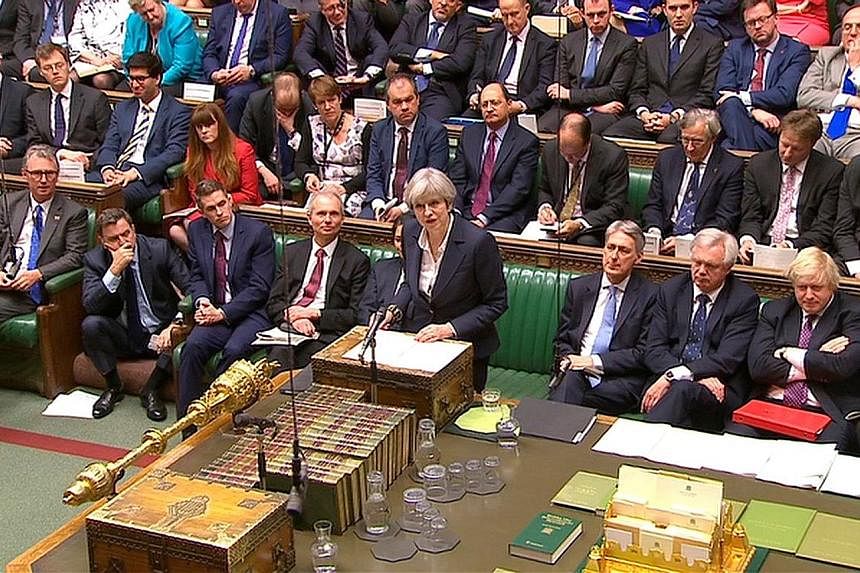 British Prime Minister May announcing in Parliament yesterday that she had sent the letter to the European Union triggering Brexit. "The Article 50 process is now under way, and in accordance with the wishes of the British people, the United Kingdom 