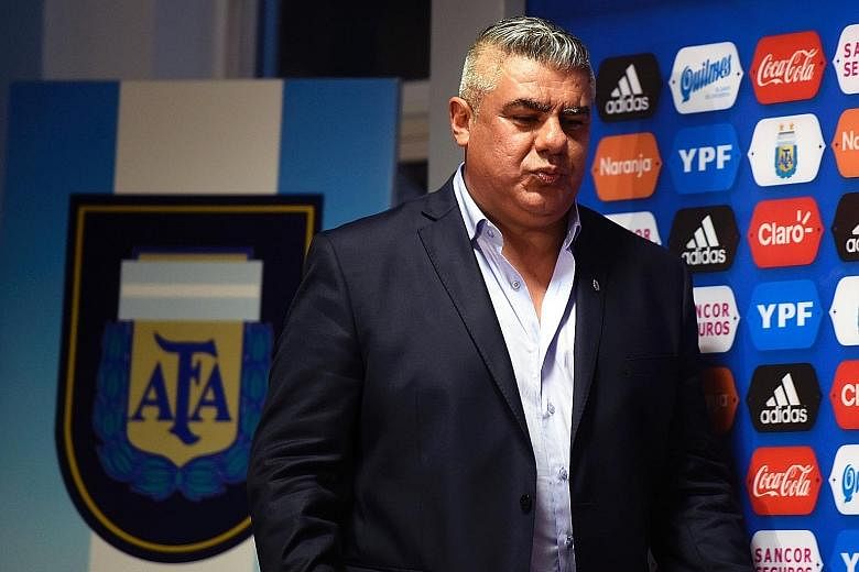 The newly-elected president of Argentina's Football Association, Claudio Tapia, arriving at a press conference to announce his appointment. Argentina have quite a task on their hands to qualify for the 2018 World Cup automatically.