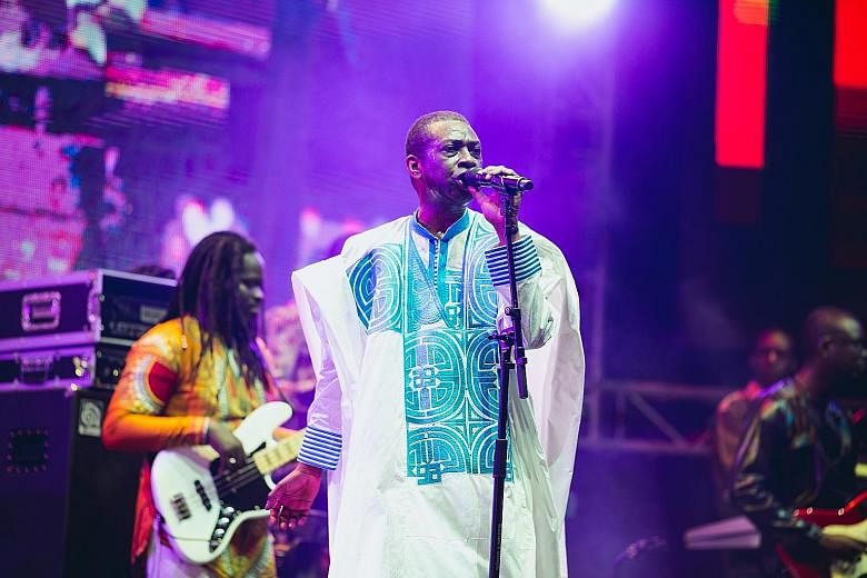 American multi- instrumentalist Esperanza Spalding displayed dazzling virtuosity, while Senegalese singer Youssou N'Dour (above) gave a fretless feel to his prayerful performance with shades of reggae.