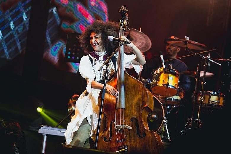 American multi- instrumentalist Esperanza Spalding (above) displayed dazzling virtuosity, while Senegalese singer Youssou N'Dour gave a fretless feel to his prayerful performance with shades of reggae.