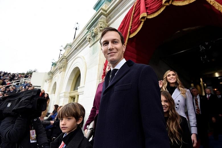 The studied informality of the gathering at Mar-a-Lago is the handiwork of Mr Jared Kushner (above), who is married to Mr Trump's daughter Ivanka, and China's Ambassador to Washington Cui Tiankai. US President Donald Trump and Chinese President Xi Ji