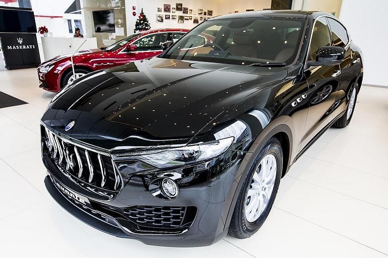 Last year, 63 Maserati cars were registered in Singapore, down from 75 in 2015 and an average of 69 in each of the previous 10 years.