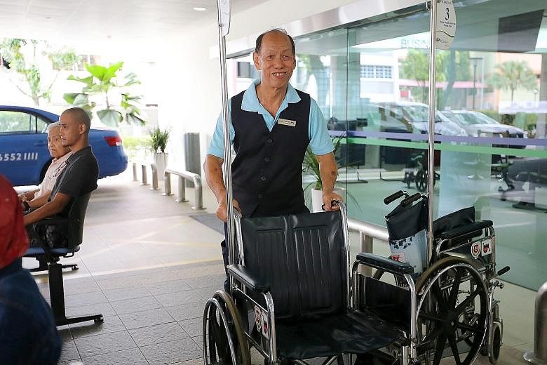 Mr Tan Ann Seng has been working as a service ambassador at St Luke's Hospital since 2014. He has also been volunteering with stroke patients for the last five years, sharing his own experiences to encourage them.