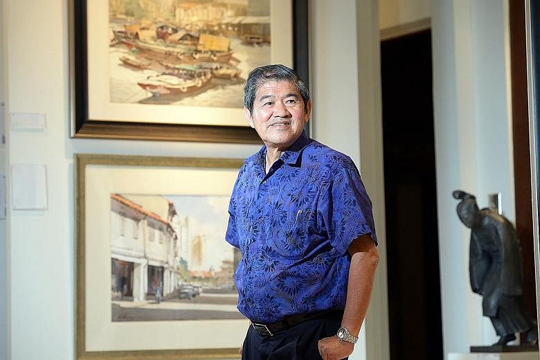 The artwork titled Nepal (above) by Singapore pioneer artist Ong Kim Seng (left).