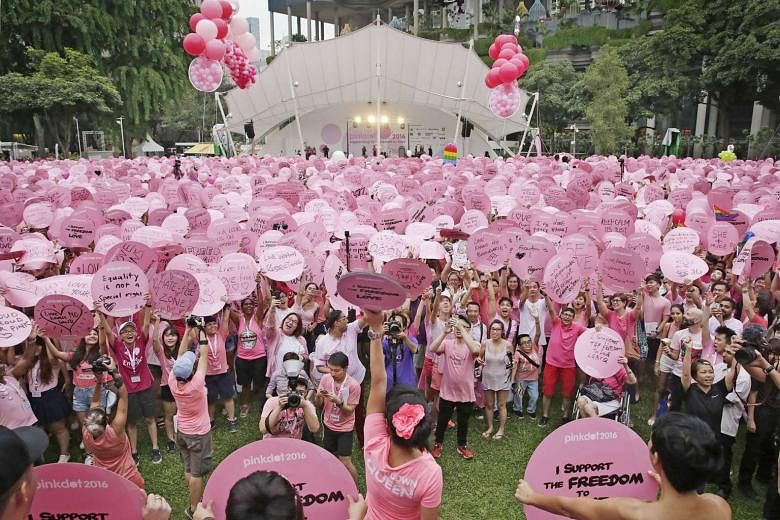 The themes of equality and inclusiveness dominate Pink Dot's messaging, and the values of love, respect and friendship appeal to individuals with different social identities and from varying stages of life, said the writer.