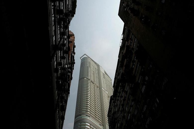 A new luxurious residential building in Hong Kong. The city topped a survey of the world's most expensive places for accommodation for the seventh straight year.