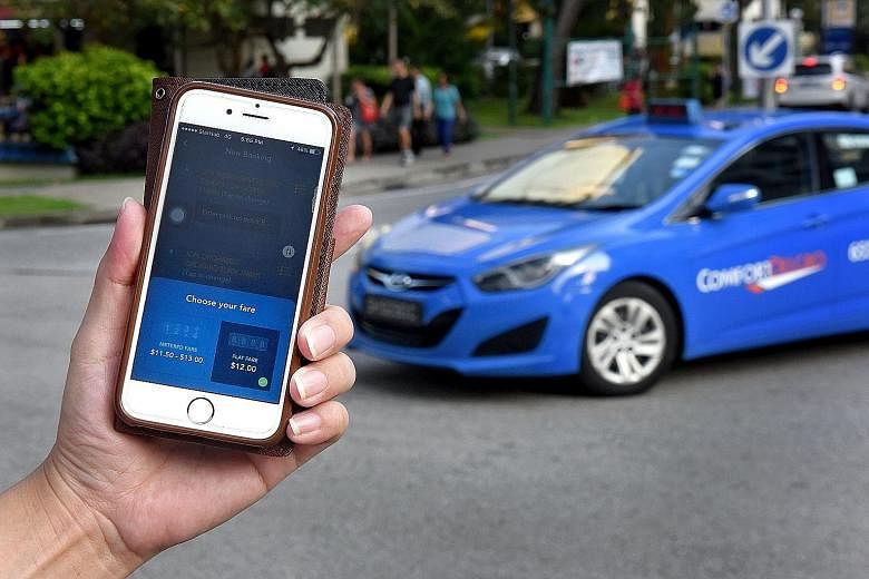 ComfortDelGro's app users will be shown two sets of fares - flat and metered - when they enter their pick-up and drop-off points.