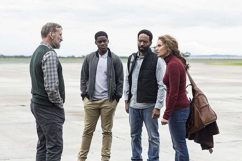 Christopher Eccleston, Jovan Adepo, Kevin Carroll and Amy Brenneman star in The Leftovers. 