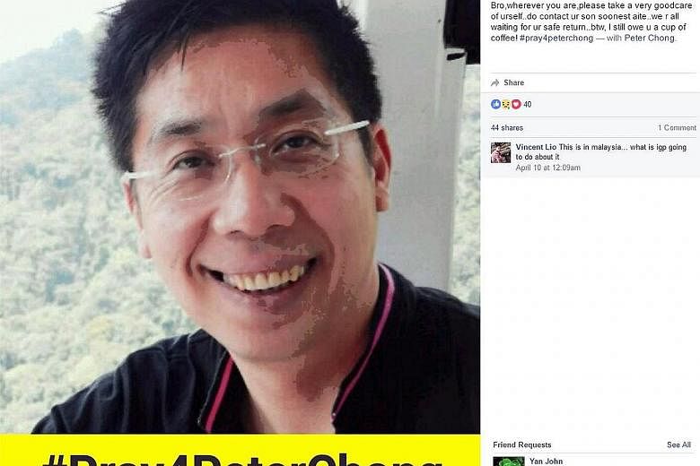 Mr Peter Chong was allegedly abducted, but has been seen crossing from Malaysia into Thailand by bus.