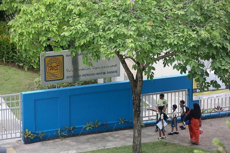 The wall outside White Sands Primary was as good as new, after repainting, when The Straits Times visited at around 1.30pm, as pupils were being dismissed. The new paint was already dry and a security guard was seen patrolling the external perimeter 