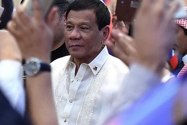 Philippine President Rodrigo Duterte meeting the Filipino community in Riyadh, Saudi Arabia, on Wednesday. Some 760,000 Filipinos work in Saudi Arabia, the second-largest employer of Philippine workers overseas.
