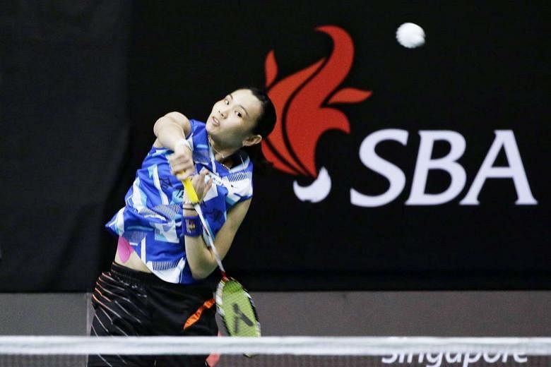 Chinese Taipei's world No. 1 Tai Tzu-ying (above) beat compatriot Chiang Mei-hui 21-11, 21-8 in just 24 minutes last night and faces Japan's Sayaka Sato in today's quarter-finals. She reached the top ranking after winning in Hong Kong last November and ha