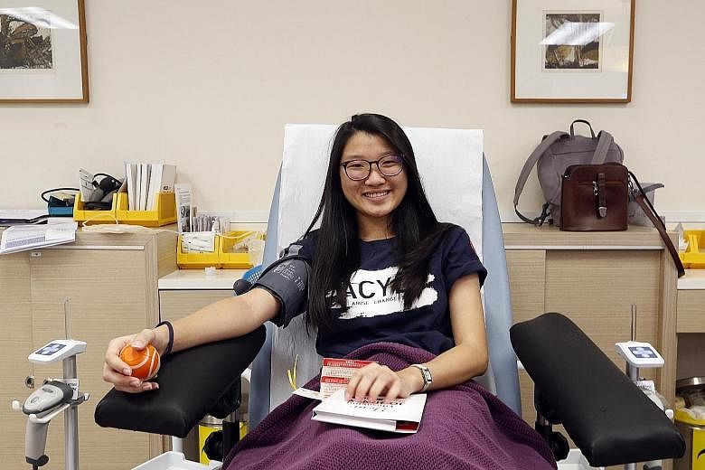Undergraduate Michelle Goh has a fear of needles. But yesterday, the 19-year-old donated blood for the first time.