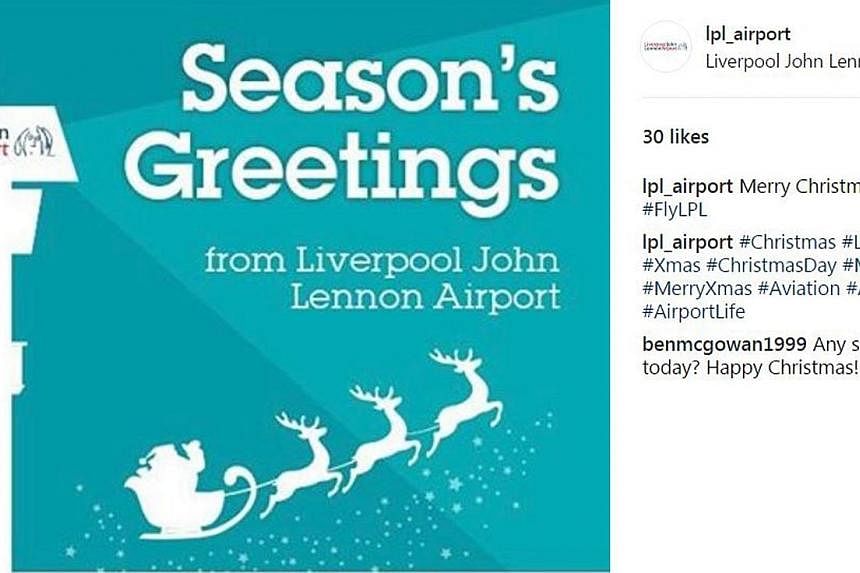 A greeting card from Liverpool John Lennon Airport.