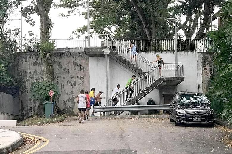 The Seletar Hash House Harriers on one of their runs. The actions of three of its members set off a security scare on Tuesday, and Woodleigh MRT station was closed for three hours.