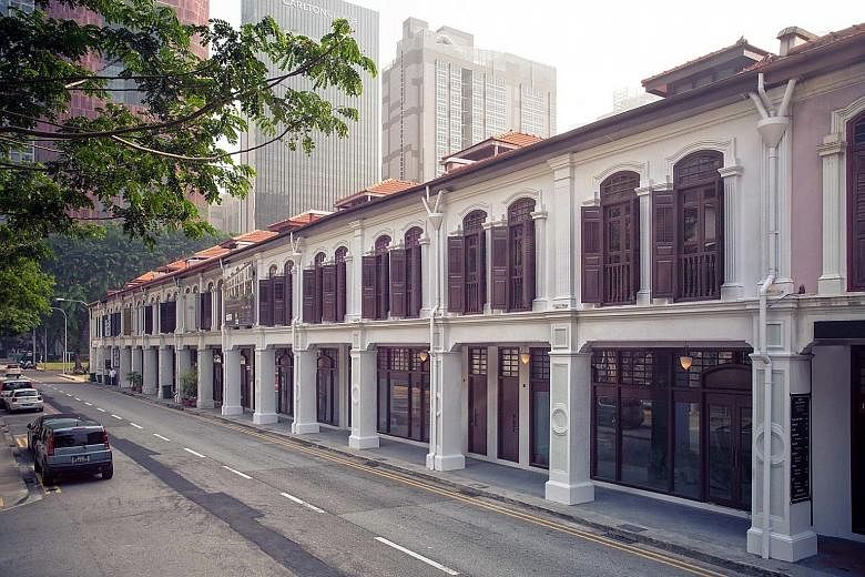 Six adjoining conservation shophouses - 48 to 56 Peck Seah Street - are on the market. Marketing agent JLL said the indicative price of $57.8 million works out to about $2,900 per sq ft, based on the existing gross floor area of 19,938 sq ft.