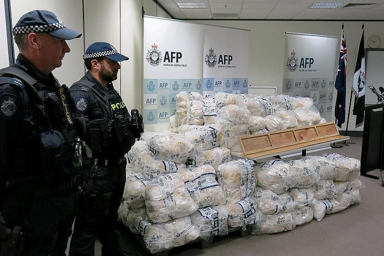 Some of the 903kg haul of Ice seized in Australia on April 4 - the country's biggest ever drug bust.
