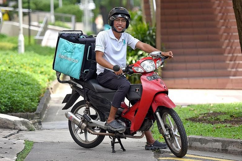 Dispatch rider Fitri Ismail, 23, wants to save $150,000 by the time he reaches his 40s so that he can start his own F&B and delivery business with friends. He worries about getting injured in an accident while on the road.