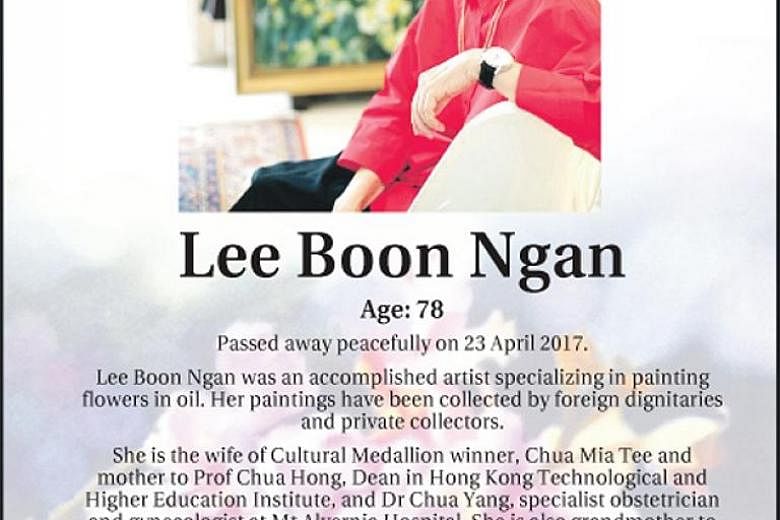 Lee Boon Ngan (above) specialised in painting flowers in oil, but shunned the limelight.