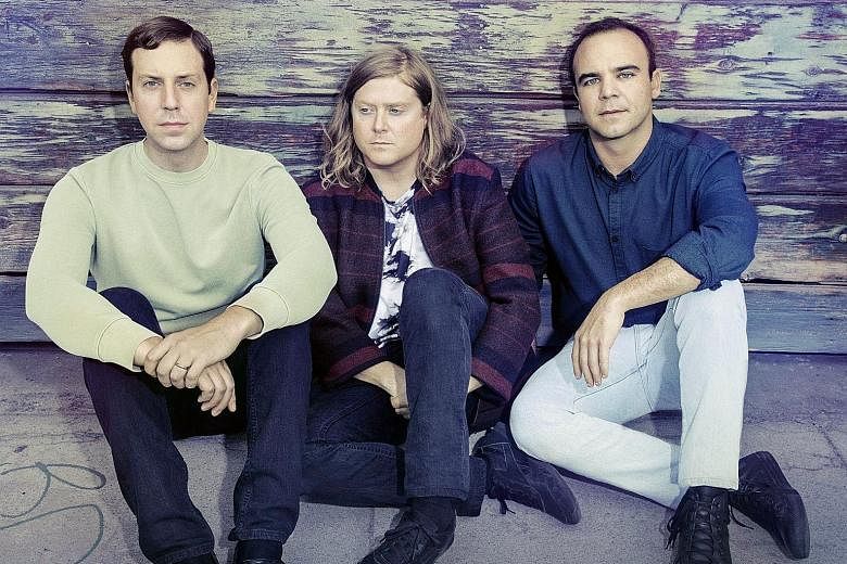 American synth-pop band Future Islands comprise (from left) Gerrit Welmers, William Cashion and Samuel T. Herring.