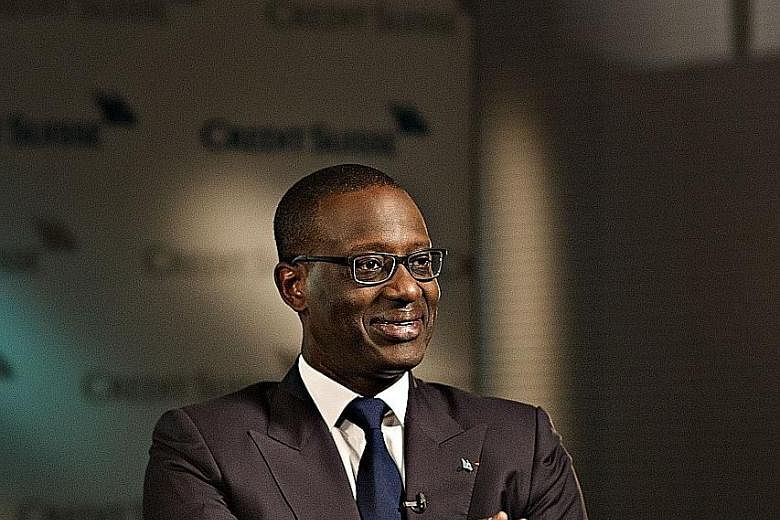 Mr Tidjane Thiam said the capital raise will strengthen the bank's balance sheet and allow it to invest in growth at highly attractive returns. The bank reported net profit of 596 million Swiss francs for the first three months of the year.