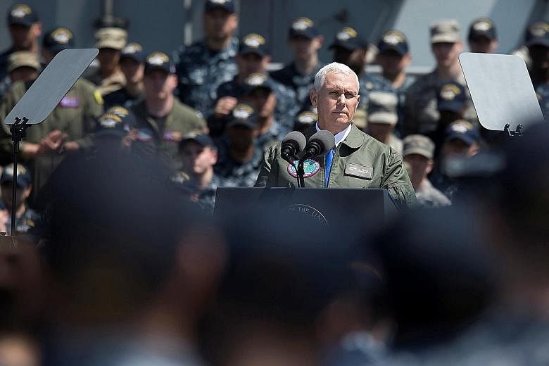 American Vice-President Mike Pence, in his speech delivered last week on the flight deck of the USS Ronald Reagan carrier at Yokosuka naval base in Japan, warned that the US "shield stands guard, the sword stands ready". This is a message that cannot