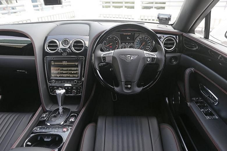 The Flying Spur V8S has plenty of chrome, wood and leather in the cabin.