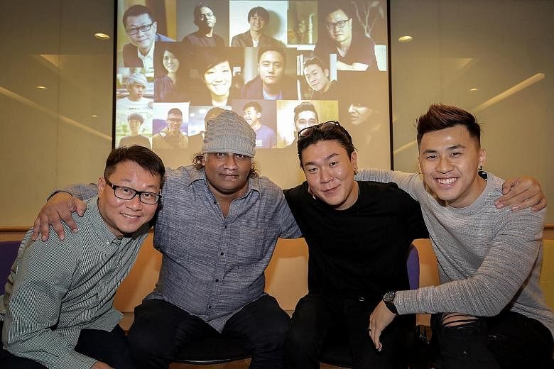Among the 15 film-makers who signed on for the short film project are (above, from left) Kelvin Tong, K. Rajagopal, Sean Ng and Chong Yu Lun.