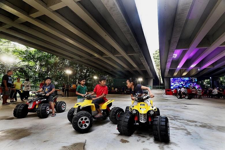 This new space under the Bukit Merah Flyover was launched yesterday with a carnival and getai show for 300 Tiong Bahru residents. The space is now a hard court, with water, electricity and lighting, which residents can book for events.