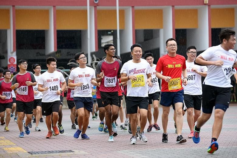 Serangoon JC students and teachers participating in its annual event, Will Run, which was introduced in 2008. A former student hopes the run will be retained after the school’s merger with Anderson JC. 