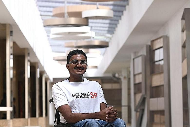 Mr Mohamed Najulah, who was born with brittle bone disease, said the Polytechnic Foundation Programme at Singapore Polytechnic helped nurture his speaking, writing and presentation skills.
