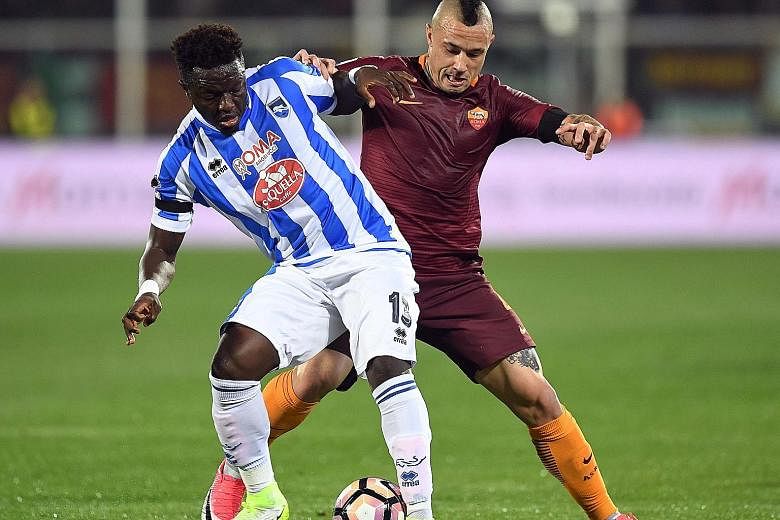 Pescara's Ghanaian Sulley Muntari was the target of Cagliari fans during a Serie A match on Sunday.