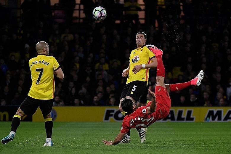 A moment of improvised brilliance from Emre Can, with his spectacular overhead strike giving Liverpool a 1-0 win over Watford.