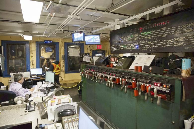 Signalling equipment at the West Fourth Street Supervisory Tower in New York City is old and outdated. The city's subway is struggling with old infrastructure and overcrowding, but the roll-out of a new signal network is unfolding at a glacial pace, and a