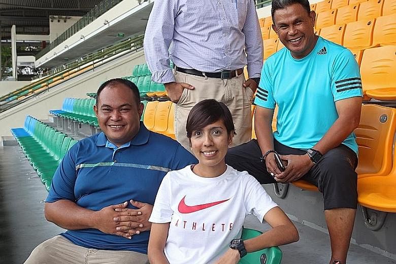 First-time FAS council members (clockwise from top) Rizal Rasudin, Yakob Hashim, Sharda Parvin and Darwin Jalil are keen to form much closer ties with the local grassroots and women's football scenes.
