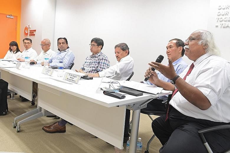 From left: Statistician Tan Yew Ling, honorary treasurer Alvin Phua, vice-presidential candidate Ow Kok Meng, vice-president (training and selection) Govindasamy Balasekaran, vice-presidential candidate Chan Chee Wei, vice-president (finance) R. Raja